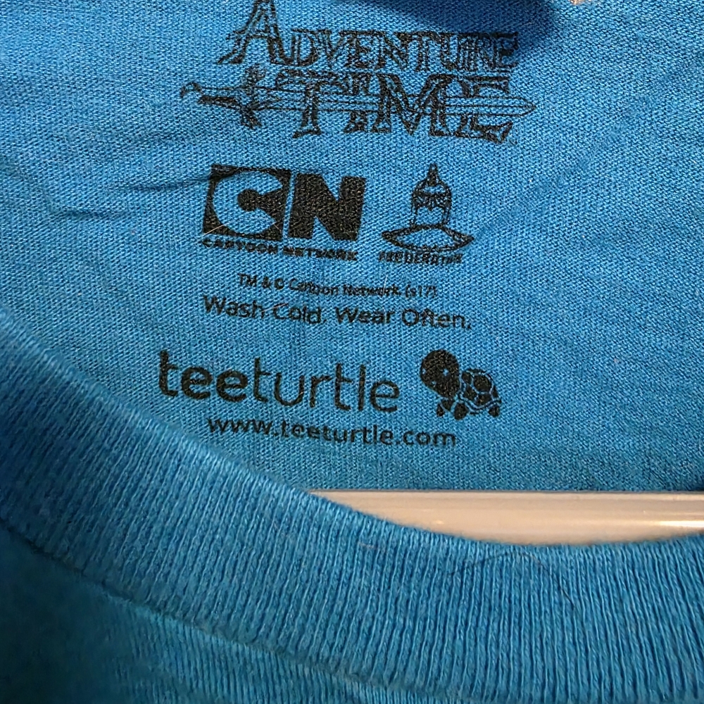 Adventure Time Cartoon Network Blue Cartoon Graphic Tee - Picture 2 of 3